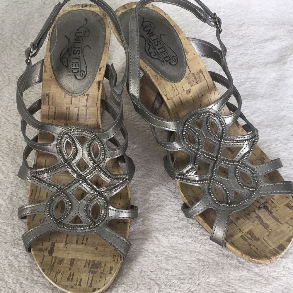 Beaded Platform Wedges Unlisted by Kenneth Cole